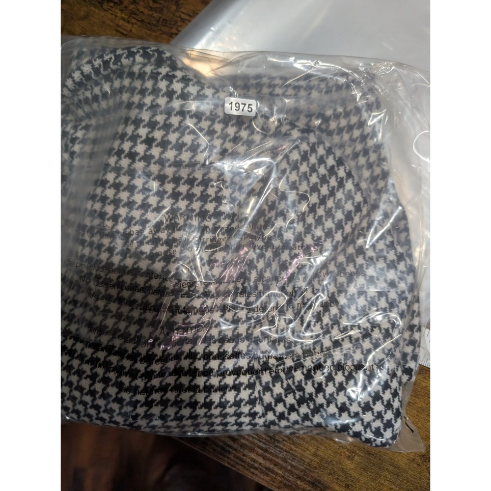 Simplee Houndstooth Blazer Jacket Women's Medium Black White Career Core - Picture 10 of 10